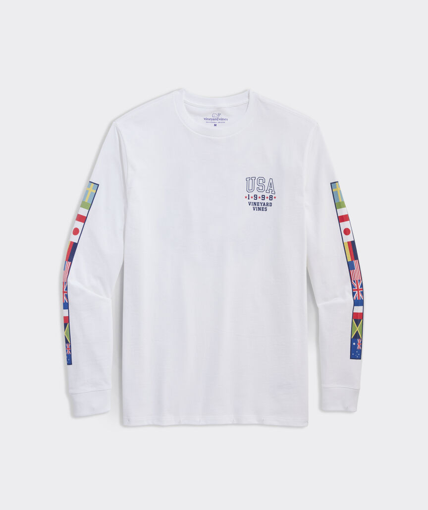 World Flags Long-Sleeve Pocket Tee