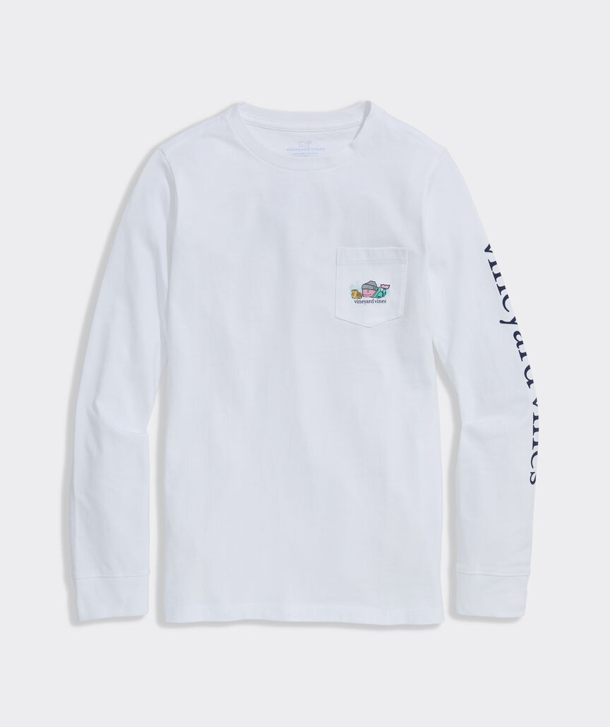 Kids' Ski Waffle Whale Long-Sleeve Pocket Tee
