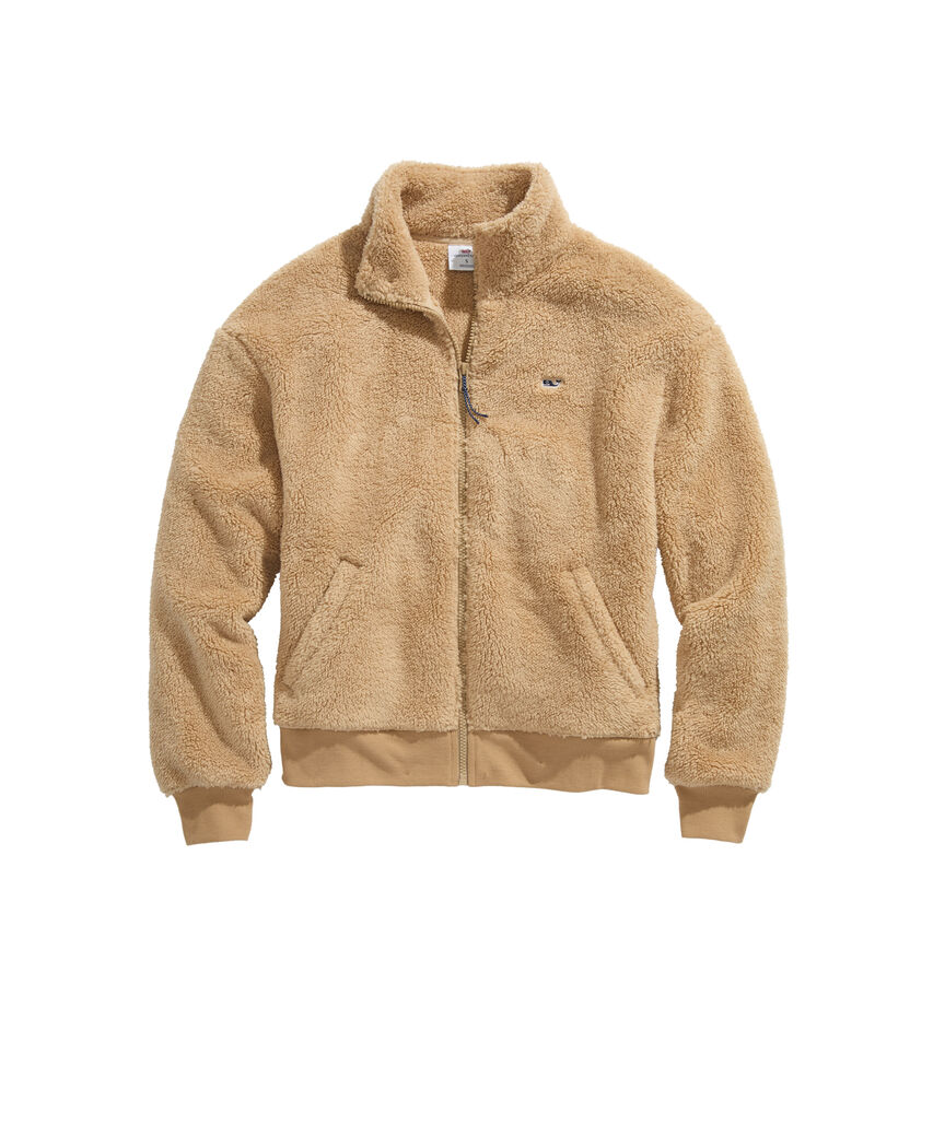 OUTLET Women's Plaid Fuzzy Bomber Jacket