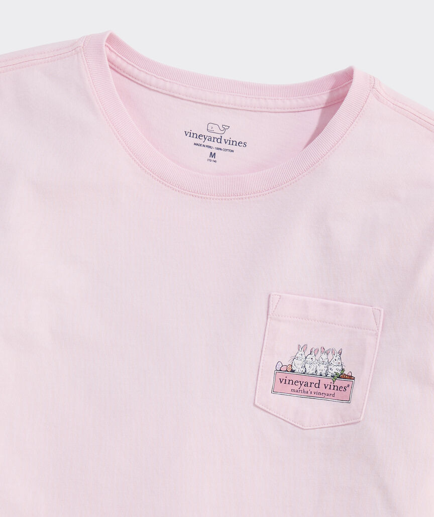 Girls' Bunny Logo Box Long-Sleeve Pocket Tee