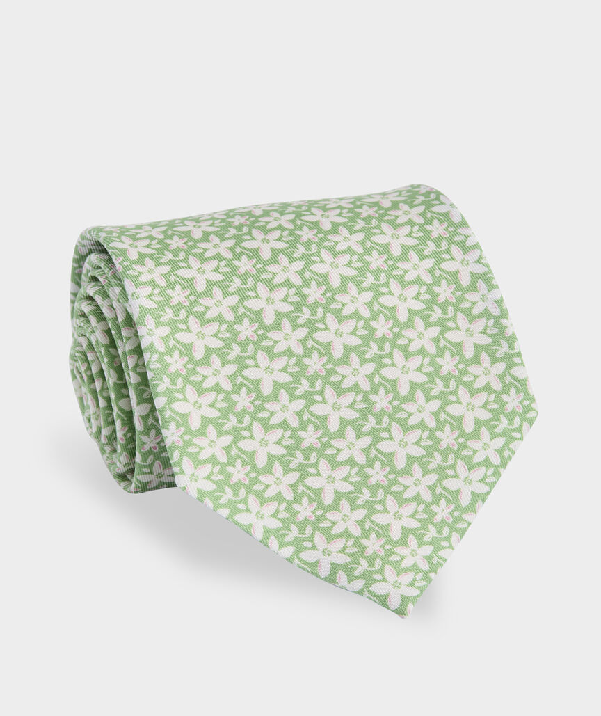 Orange Blossom Floral Silk Tie