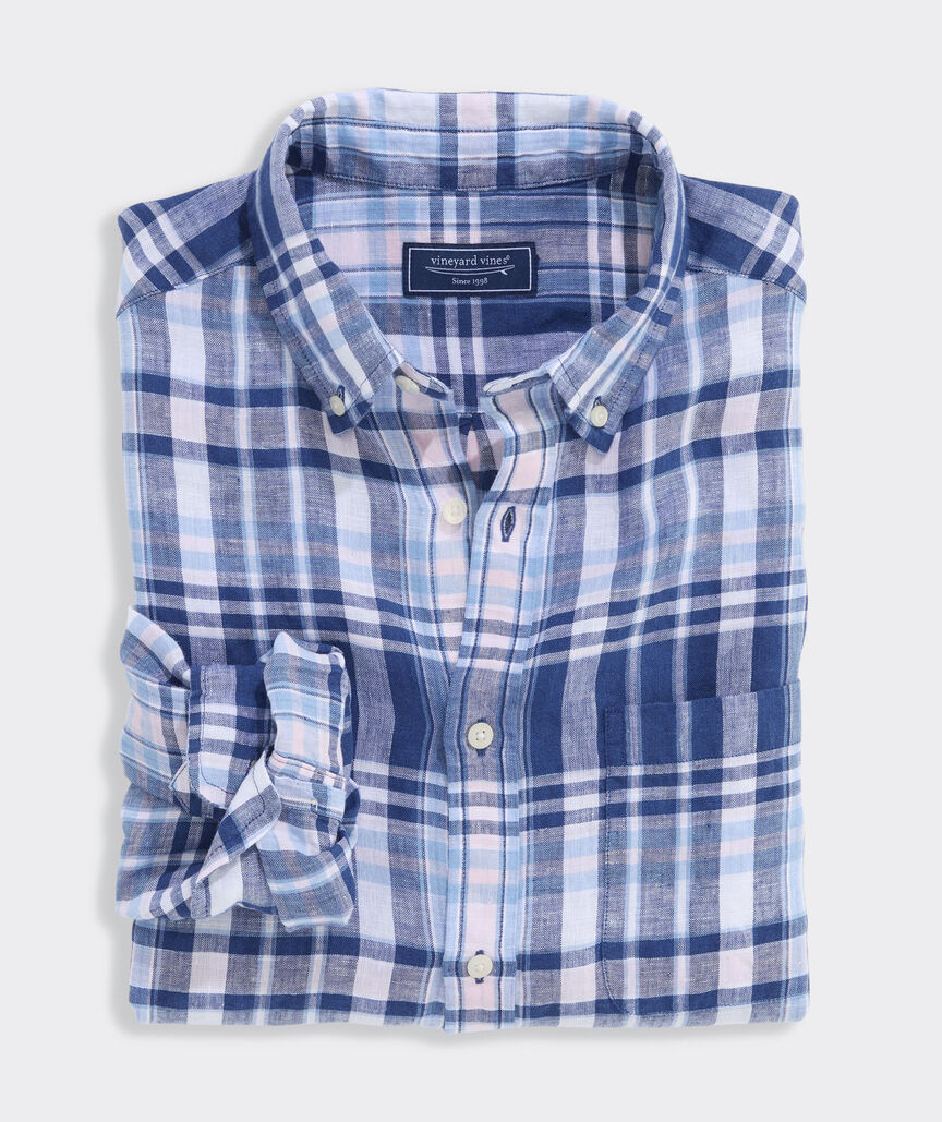 Pelican Point Plaid Linen Shirt