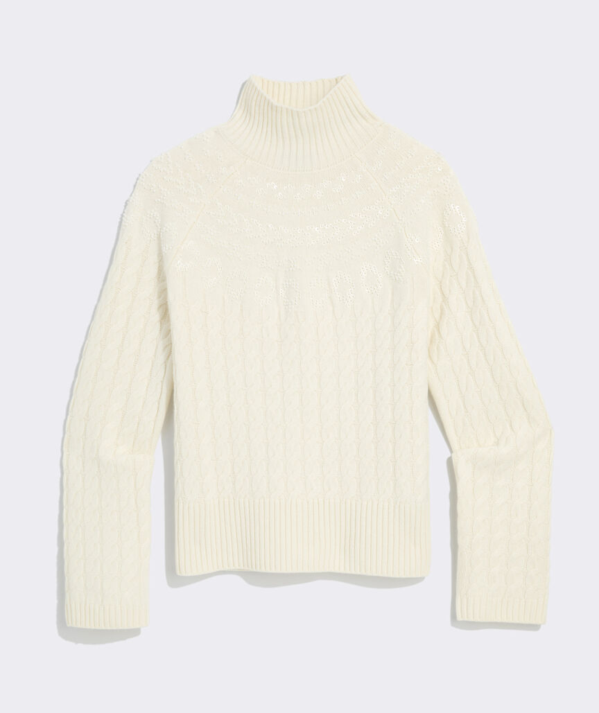 Sequin Fair Isle Mockneck Sweater