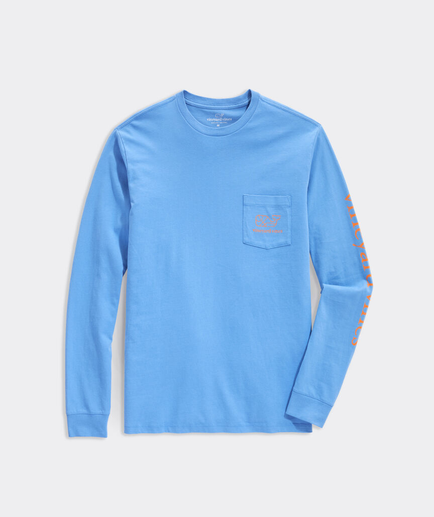 Vintage Basketball Whale Long-Sleeve Pocket Tee
