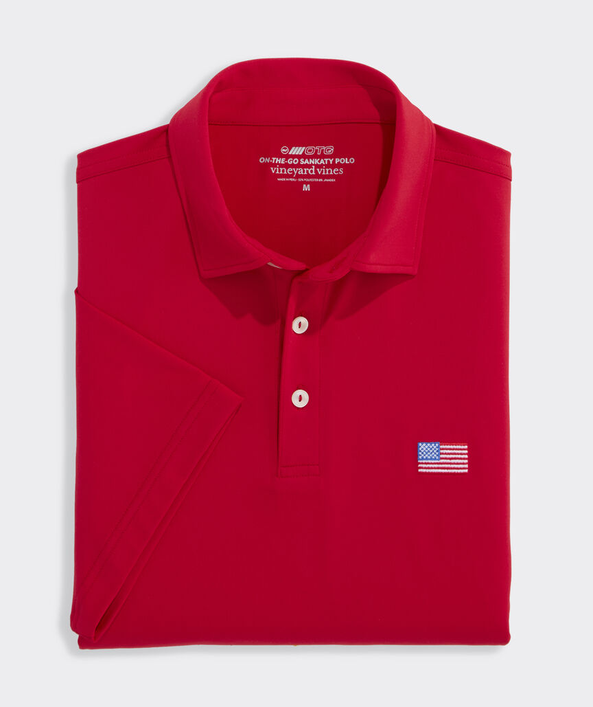 Performance American Flag Solid Sankaty Polo