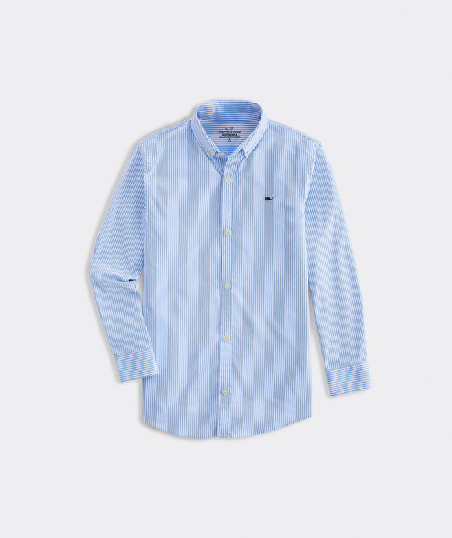 Boys' Cottage On-The-Go Performance Whale Button-Down Shirt