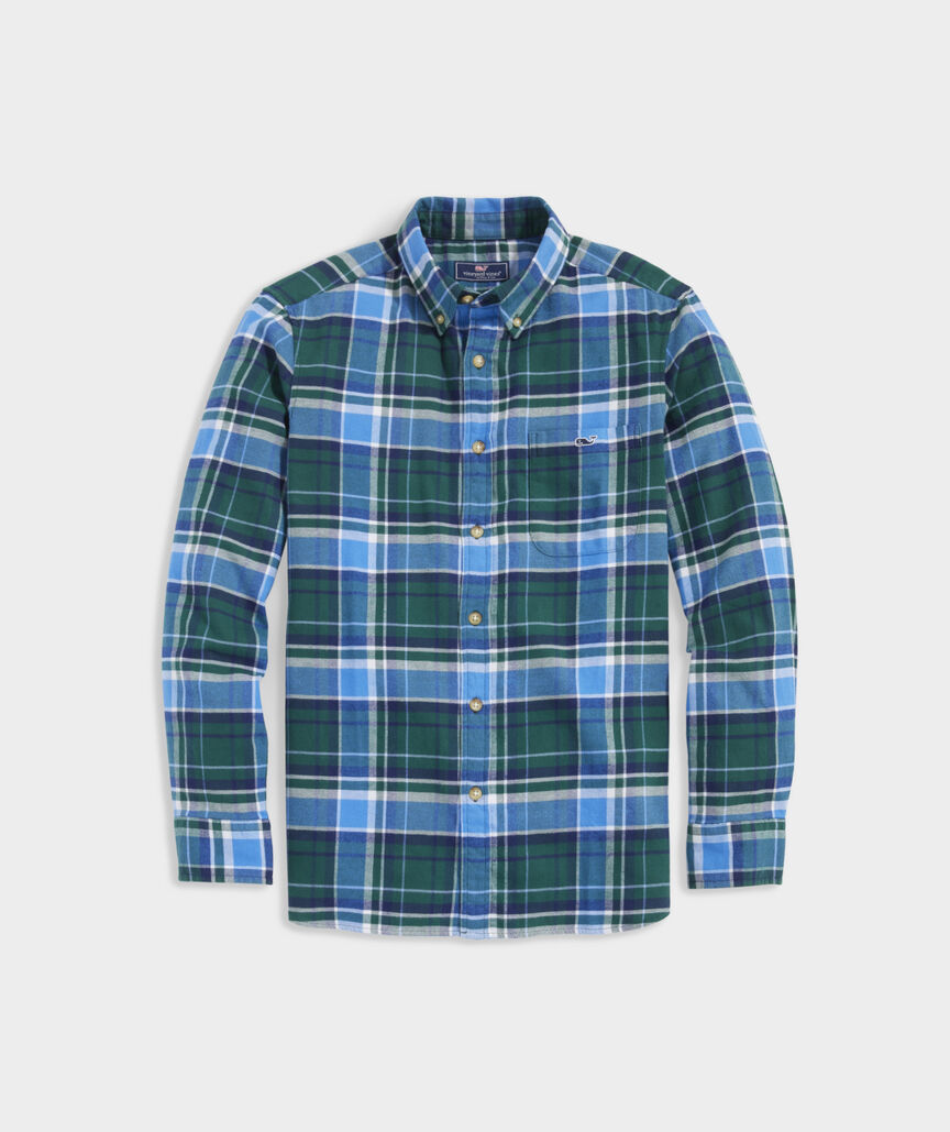 Shop Stretch Cotton Flannel Plaid Shirt at vineyard vines