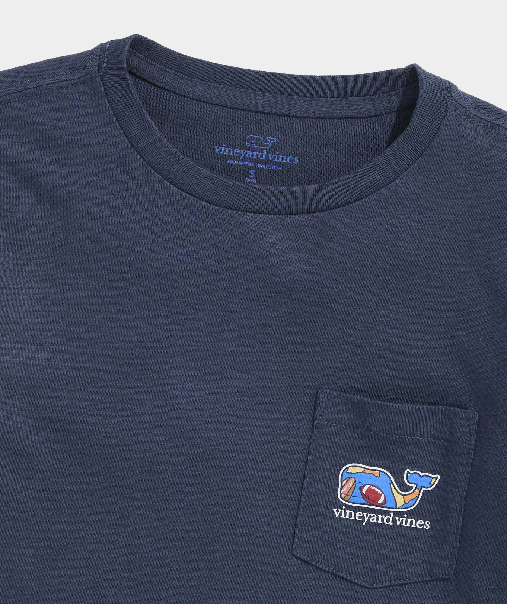 Boys' Game Day Football Whale Long-Sleeve Pocket Tee