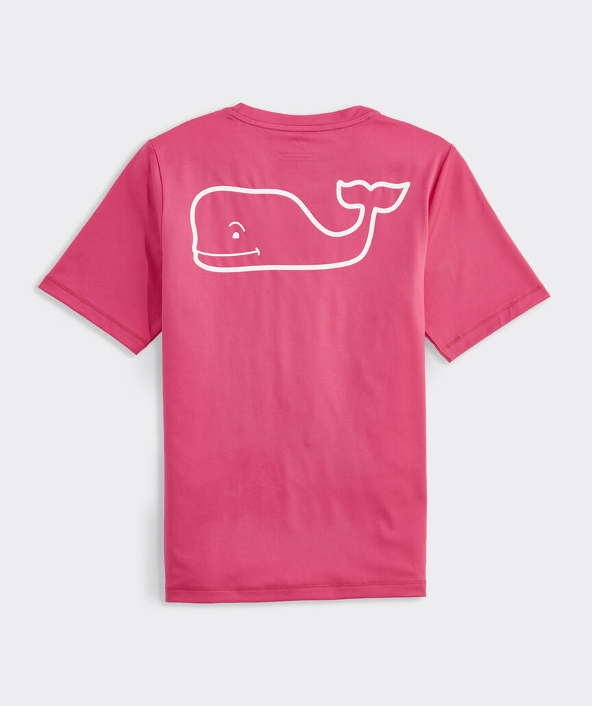 Boys' Performance Whale Outline Short-Sleeve Harbor Sun Tee