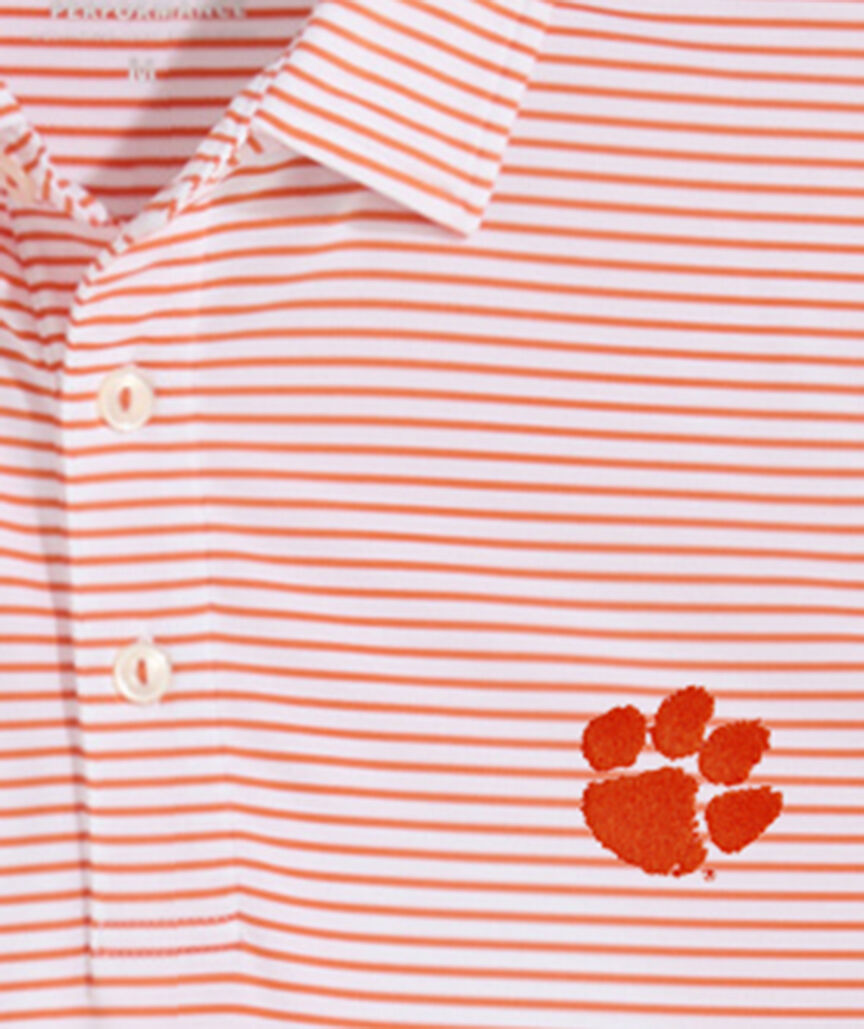 Clemson University Bradley Stripe Sankaty Performance Polo