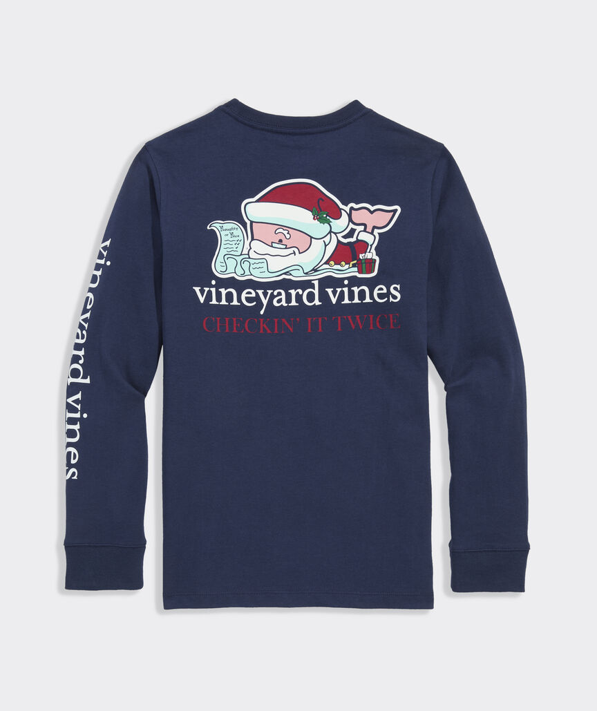 Boys' Santa Whale List Long-Sleeve Pocket Tee