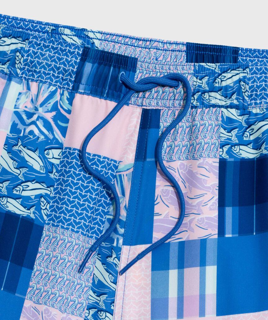 OUTLET 7 Inch Patchwork Chappy Swim Trunks