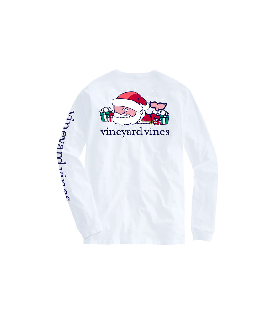 OUTLET Santa Claus Presents Whale Long-Sleeve Pocket Tee