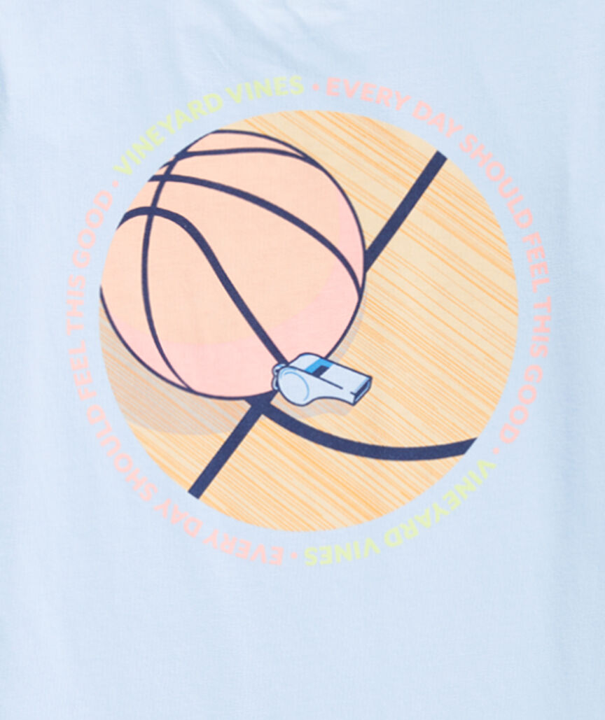 Girls' Basketball Circle Short-Sleeve Pocket Tee