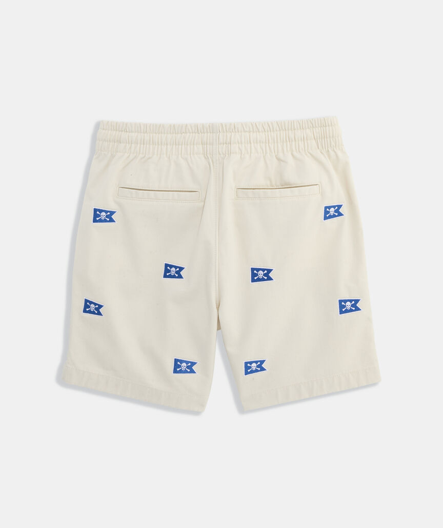 Boys' Jolly Roger Embroidered Pull-On Chino Shorts