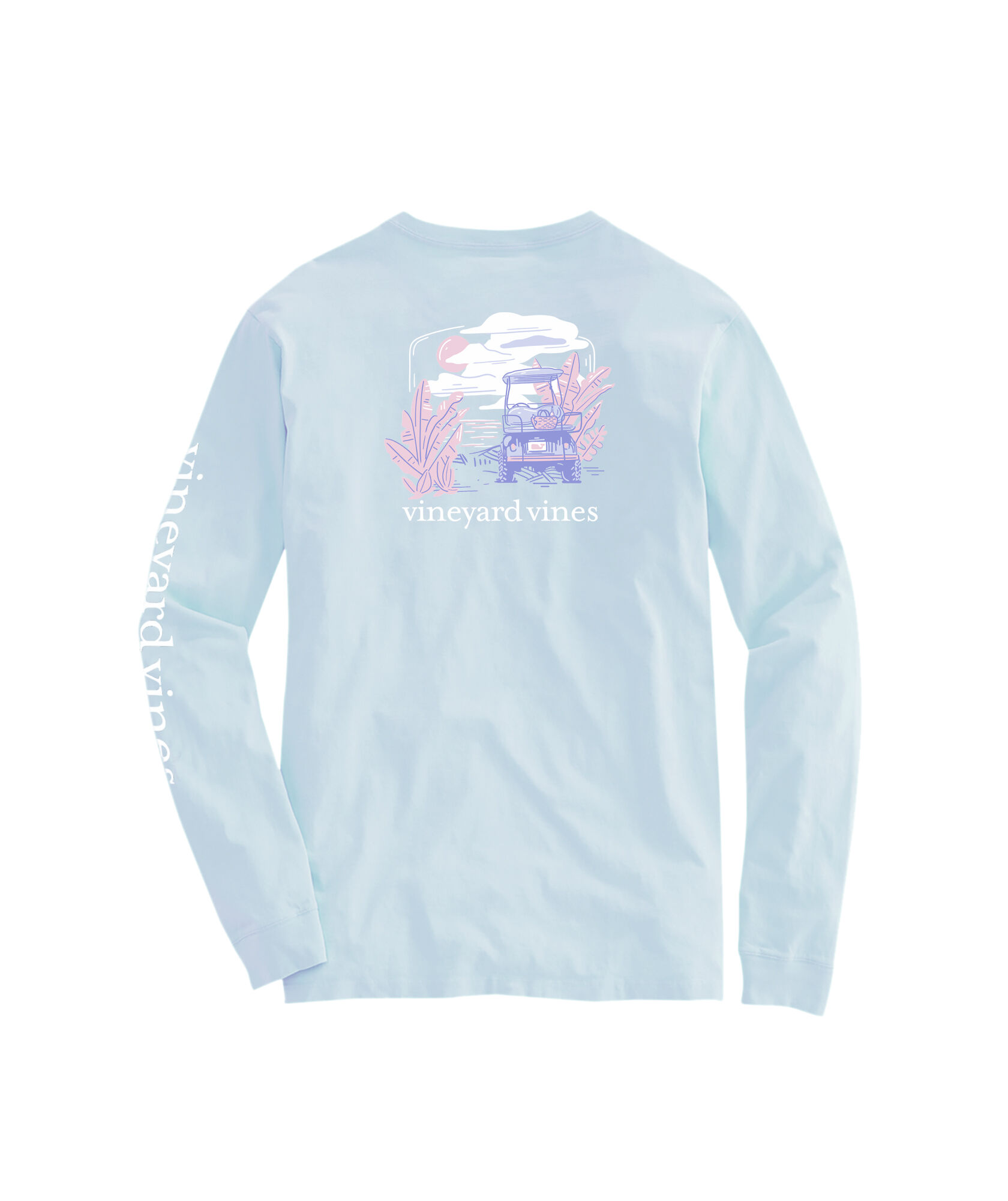 OUTLET Painterly Golf Cart Scenic Long-Sleeve Pocket Tee