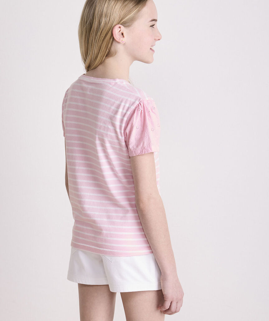 Girls' Eyelet Sleeve Tee