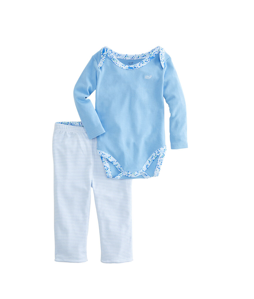 Baby Tiny Diamond Whale Print Bodysuit Set