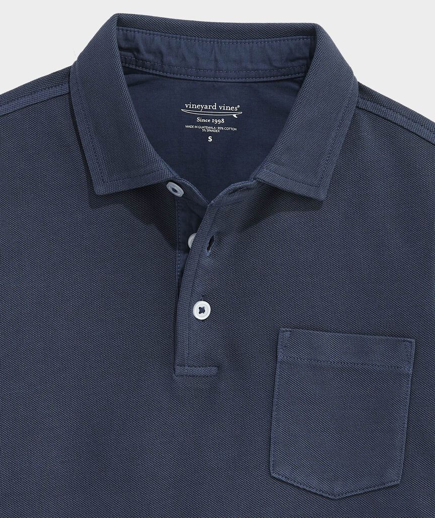 Boys' Lived-In Long-Sleeve Pique Polo