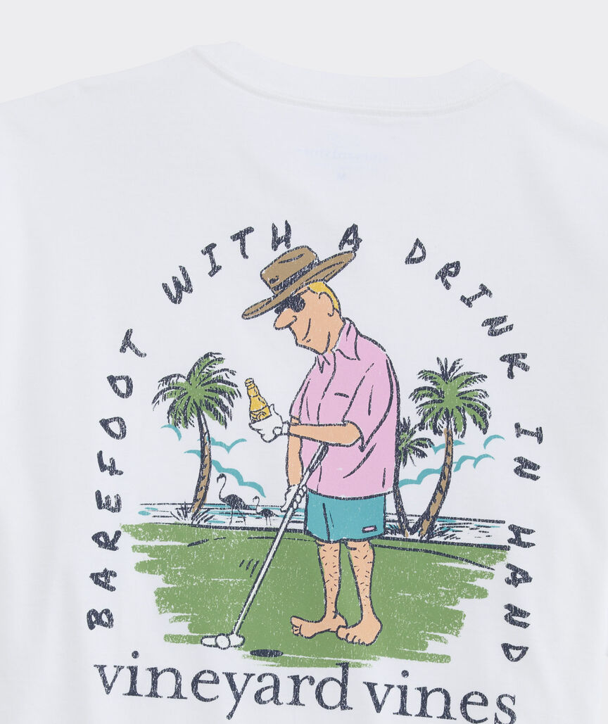 Barefoot With a Drink Short-Sleeve Pocket Tee