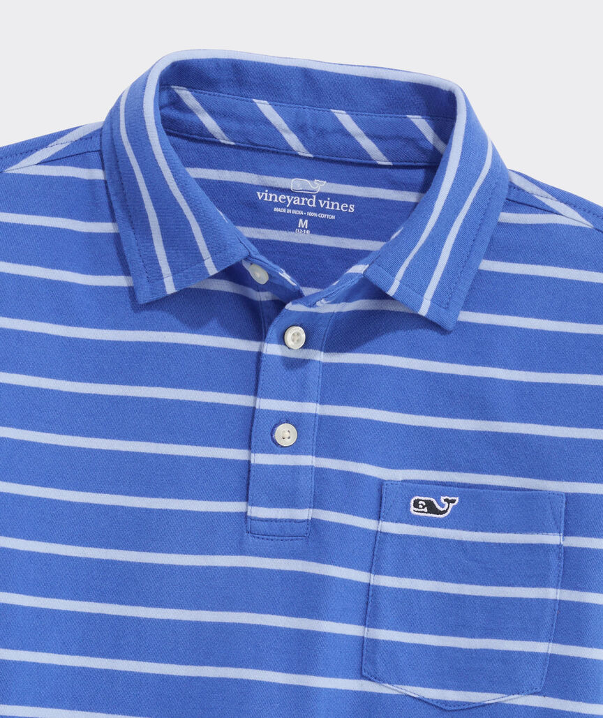 Boys' Striped Long-Sleeve Surf Polo