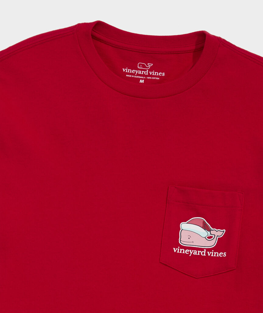 Santa Whale Long-Sleeve Pocket Tee
