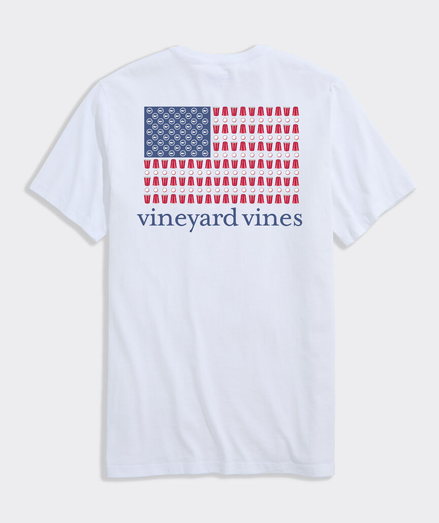 Beer Pong Flag Short-Sleeve Pocket Tee