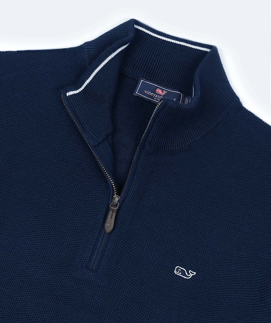 OUTLET Tipped Collar Honeycomb Quarter-Zip