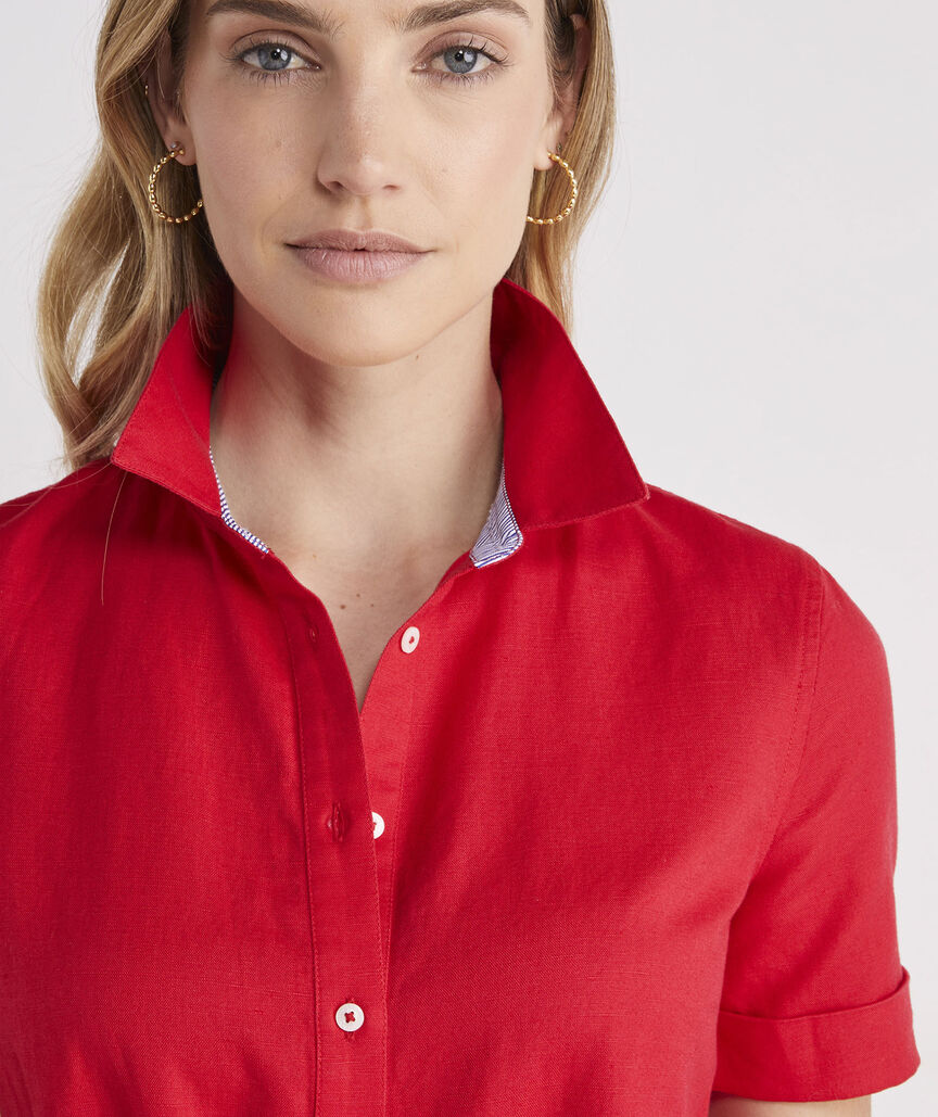 Shop Westerly TieFront Linen Dress at vineyard vines