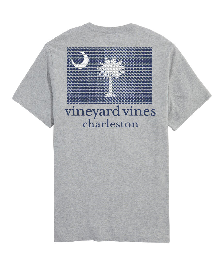 OUTLET Charleston South Carolina Flag Palm & Crescent Short-Sleeve Pocket Tee