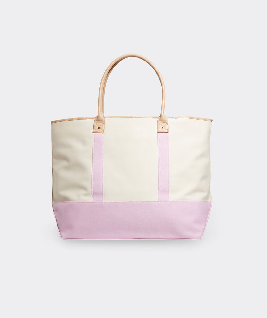 Lands End Bags | Lands End Tote Bag Pink and White
