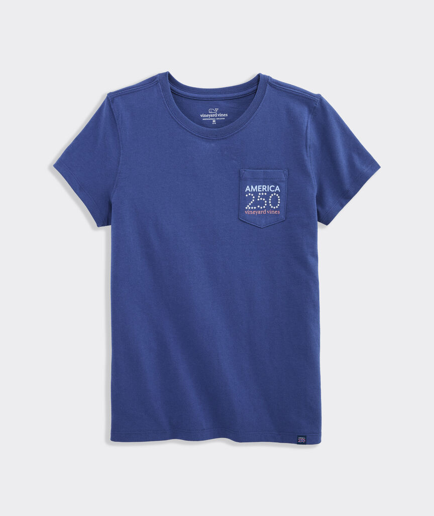 Girls' America250 Short-Sleeve Pocket Tee