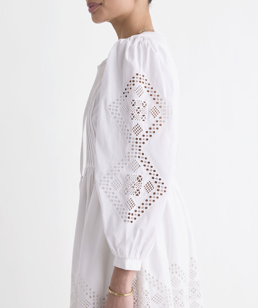 Nora Pintuck Eyelet Dress