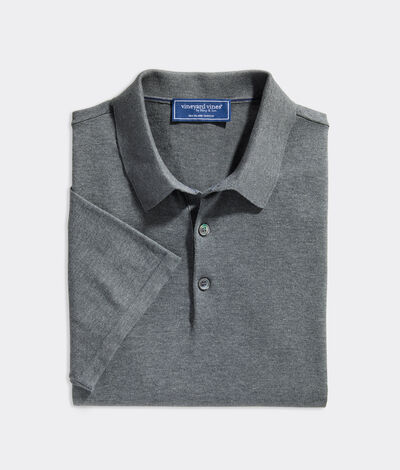 Vineyard Vines Sea Island Cotton Sweater Polo Shirt (Grey) (Size: XXL)