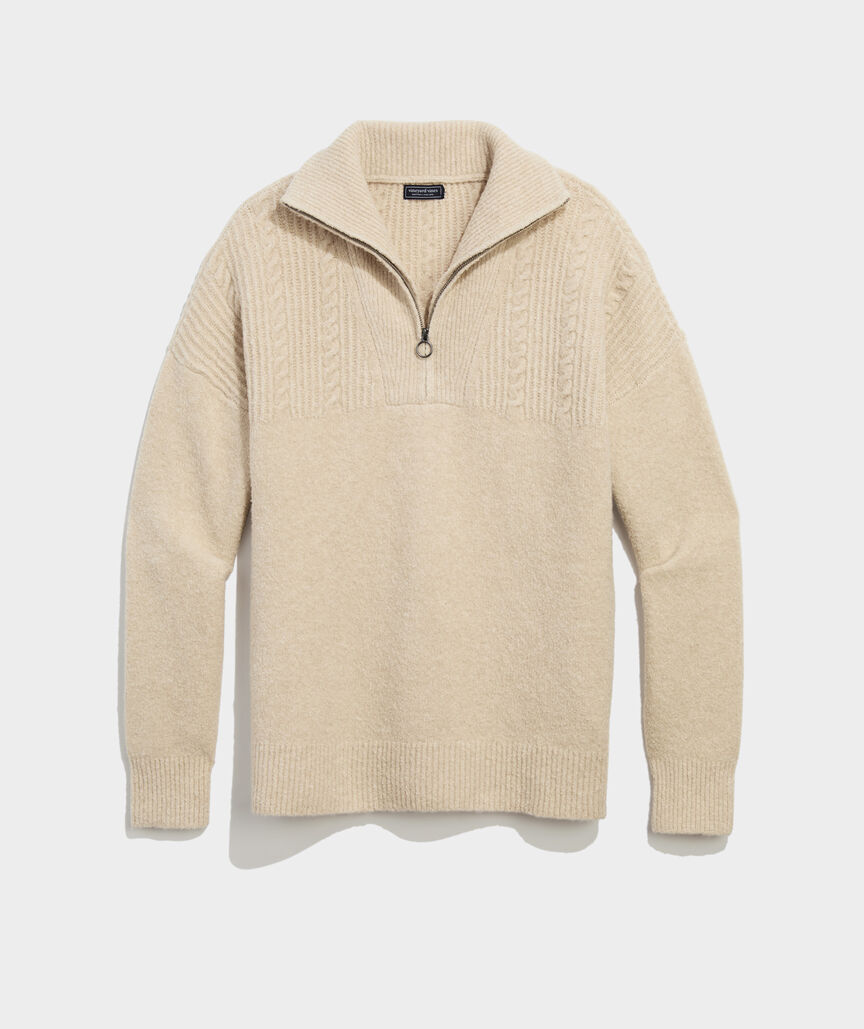 Boucle Quarter-Zip Sweater