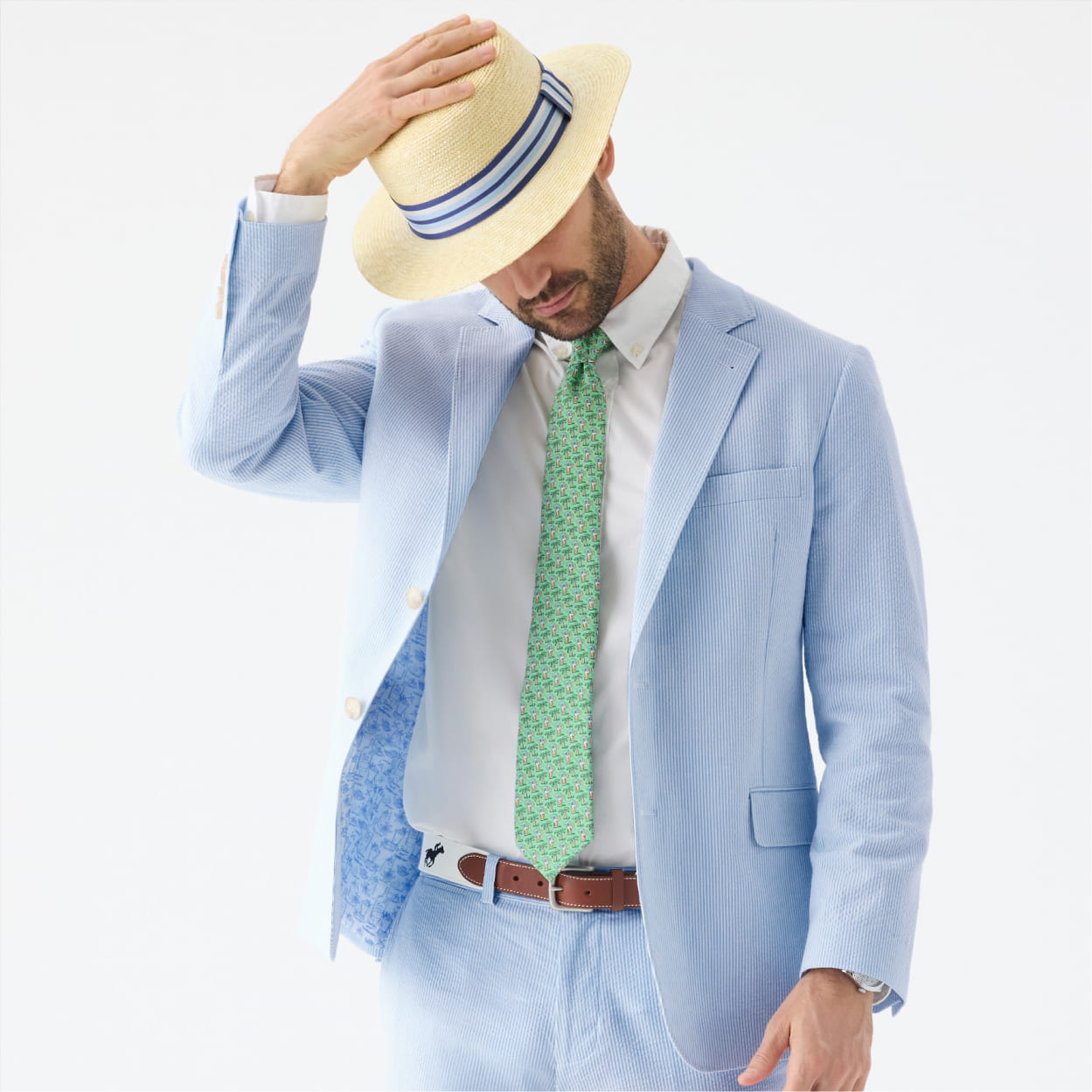 Men's Derby Day seersucker suit