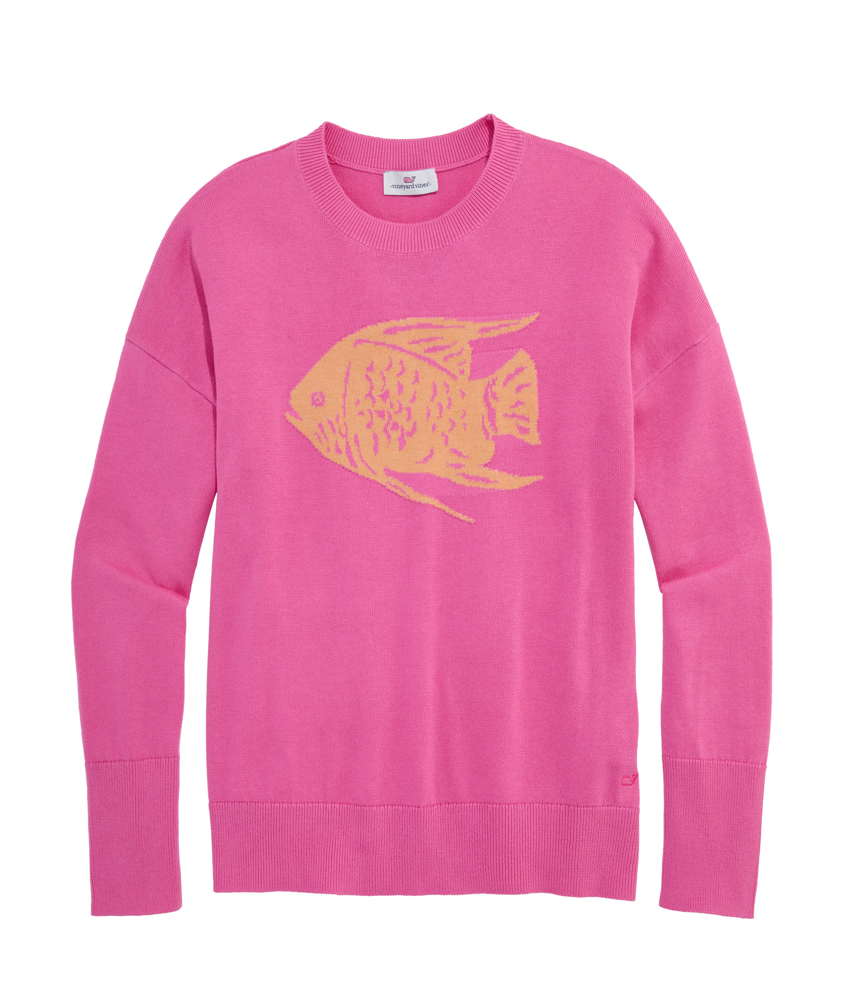 OUTLET Women's Fish Intarsia Crewneck Sweater