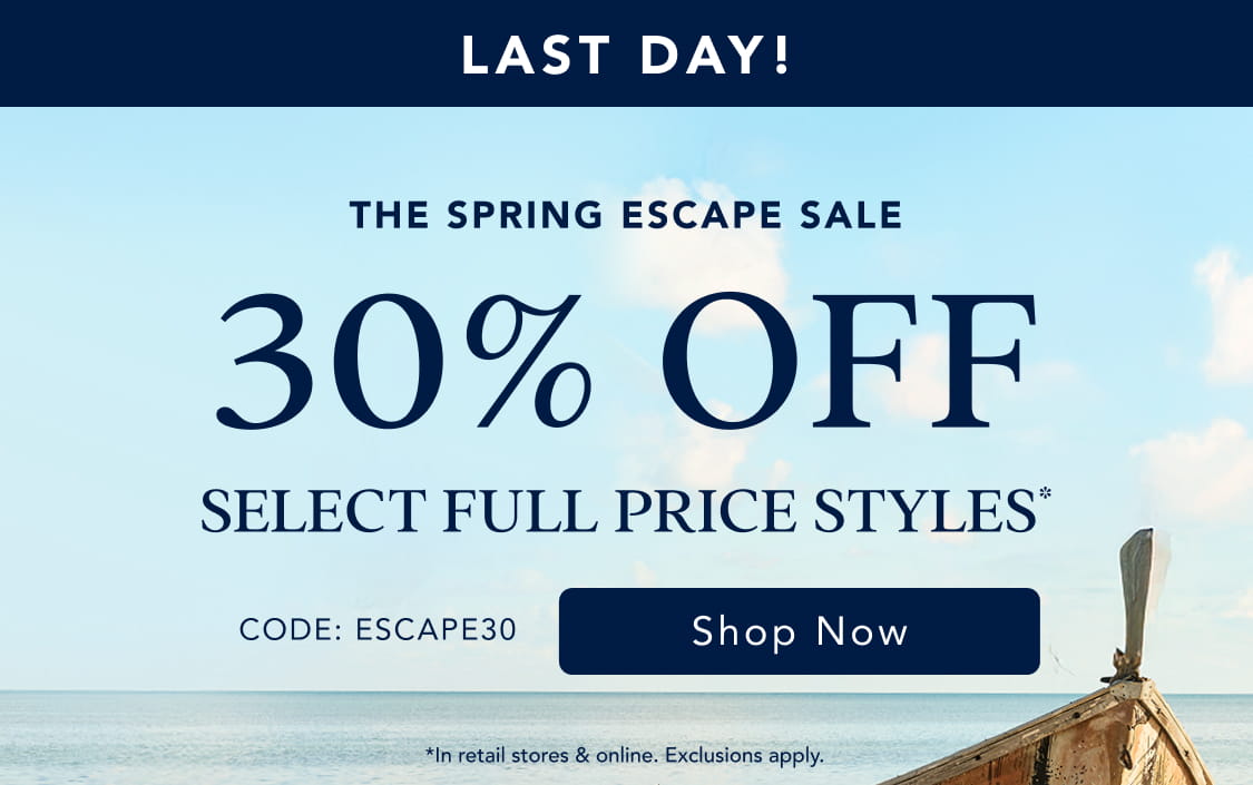 30% off select full price styles*