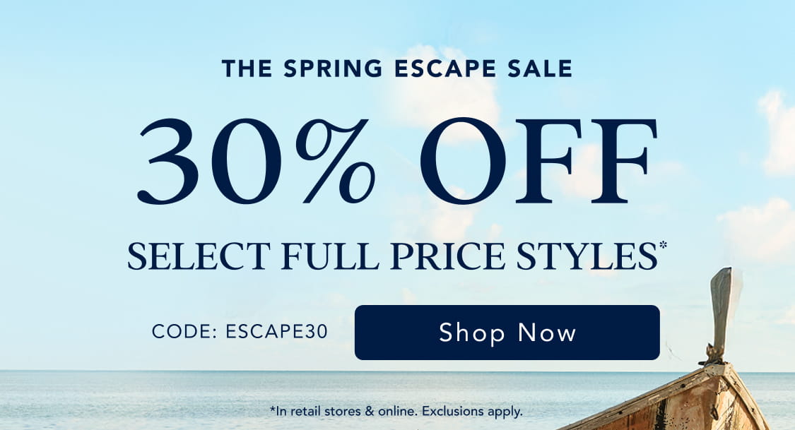 30% off select full price styles*