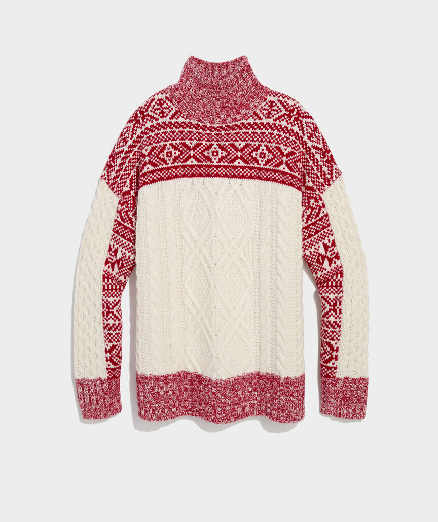 Fair Isle Fisherman Mockneck Sweater