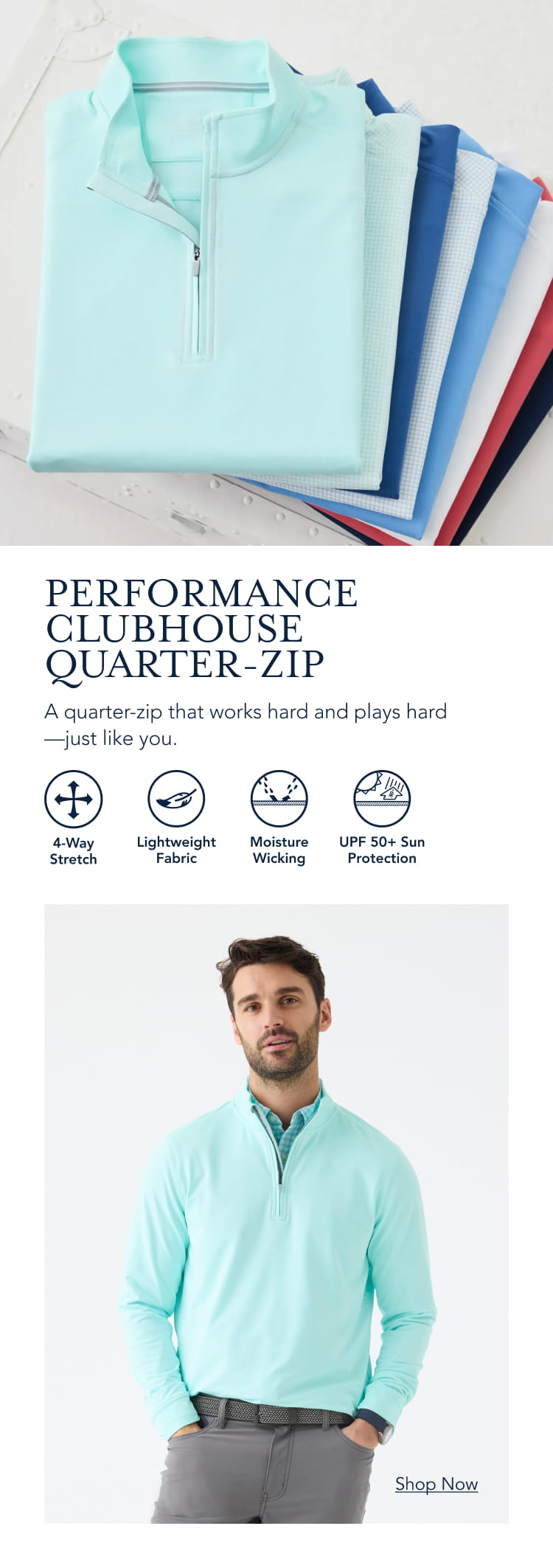 mens performance clubhouse quarterzip