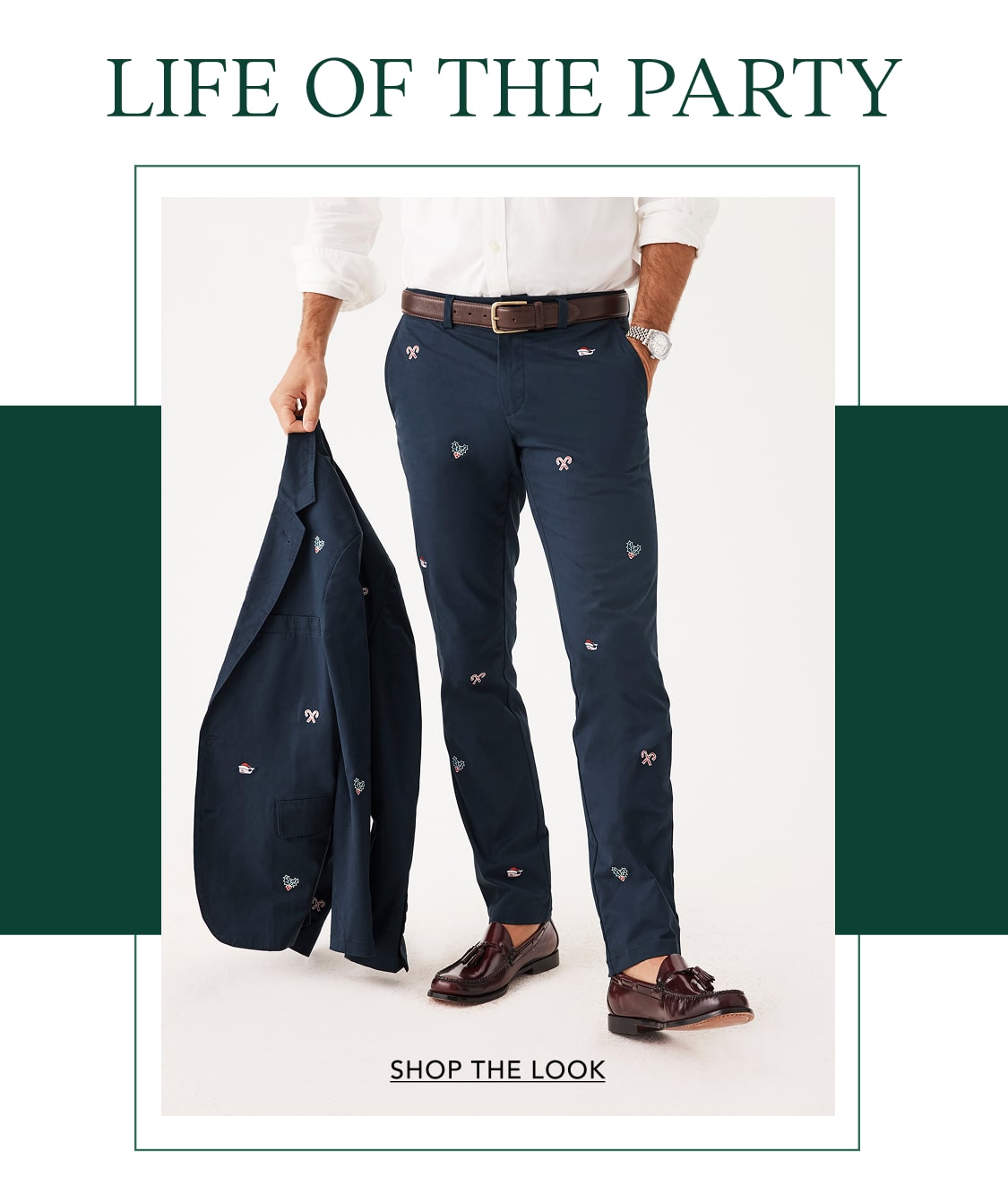 Holly Jolly Embroidered Breaker Pants