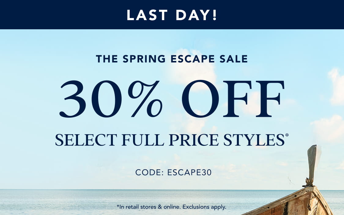 30% off select full price styles*