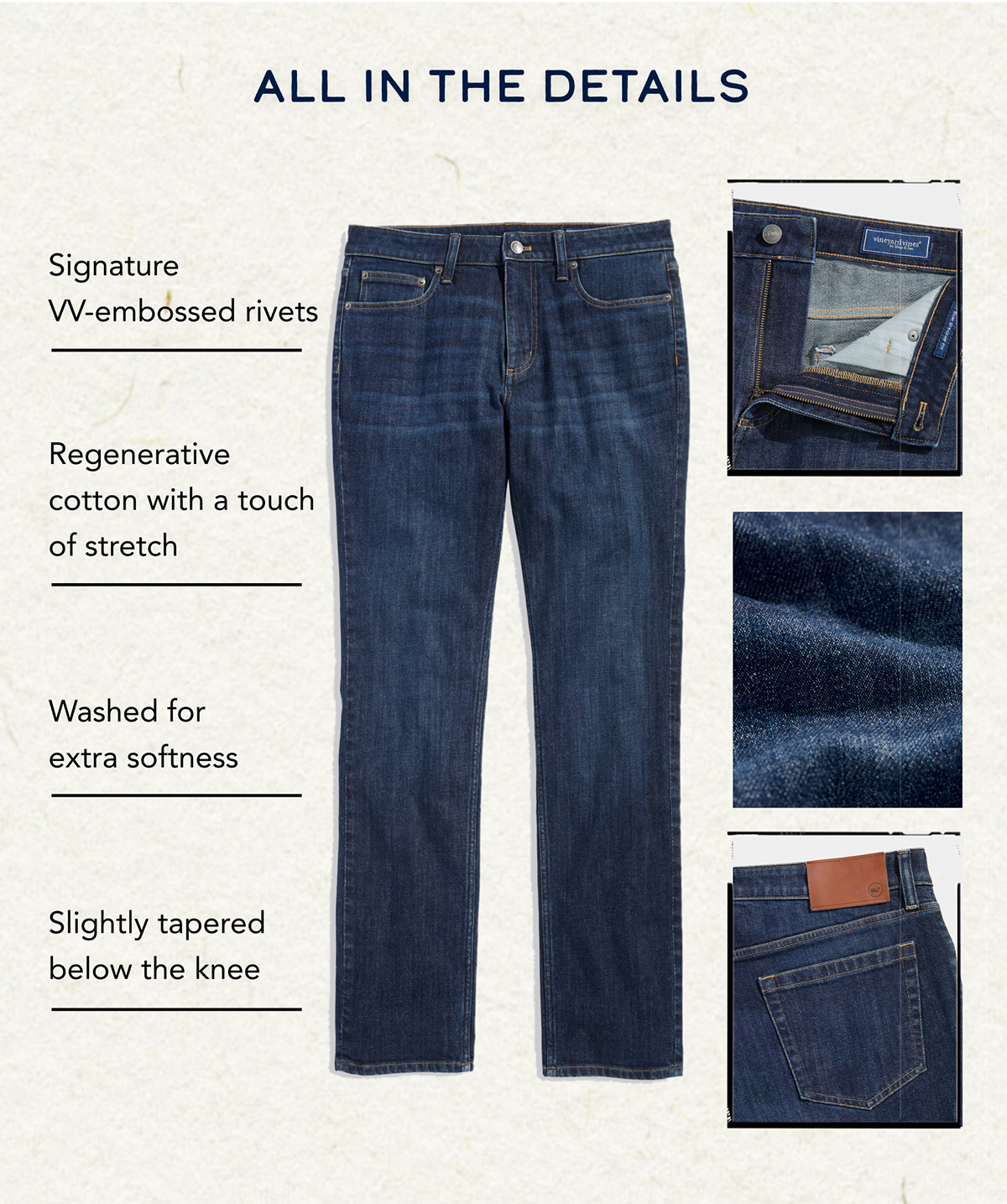 slim straight jean features