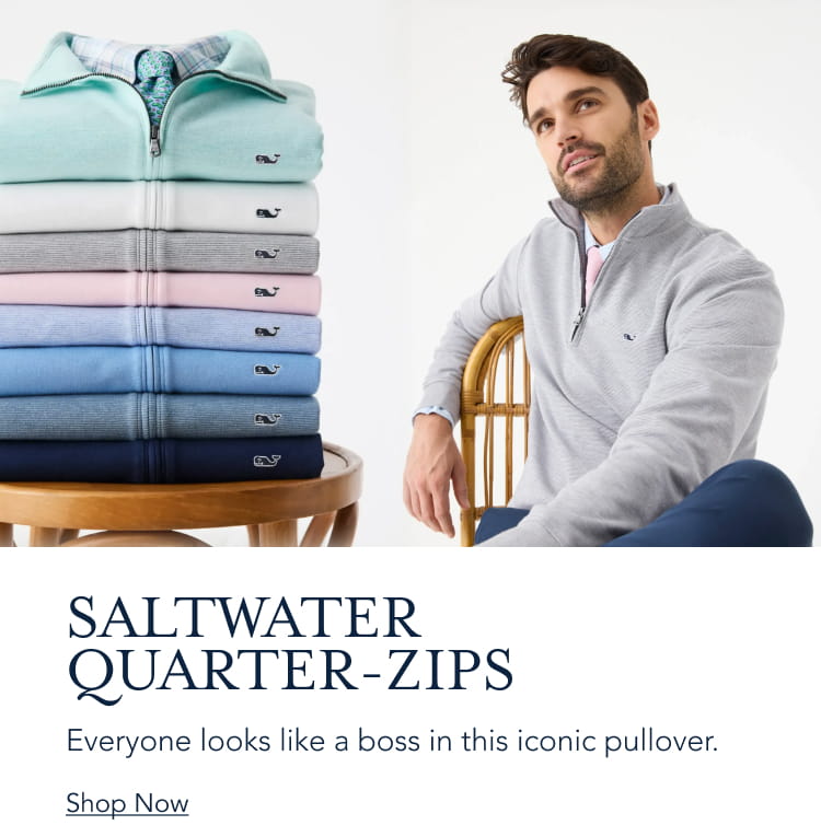 mens saltwater quarter zips