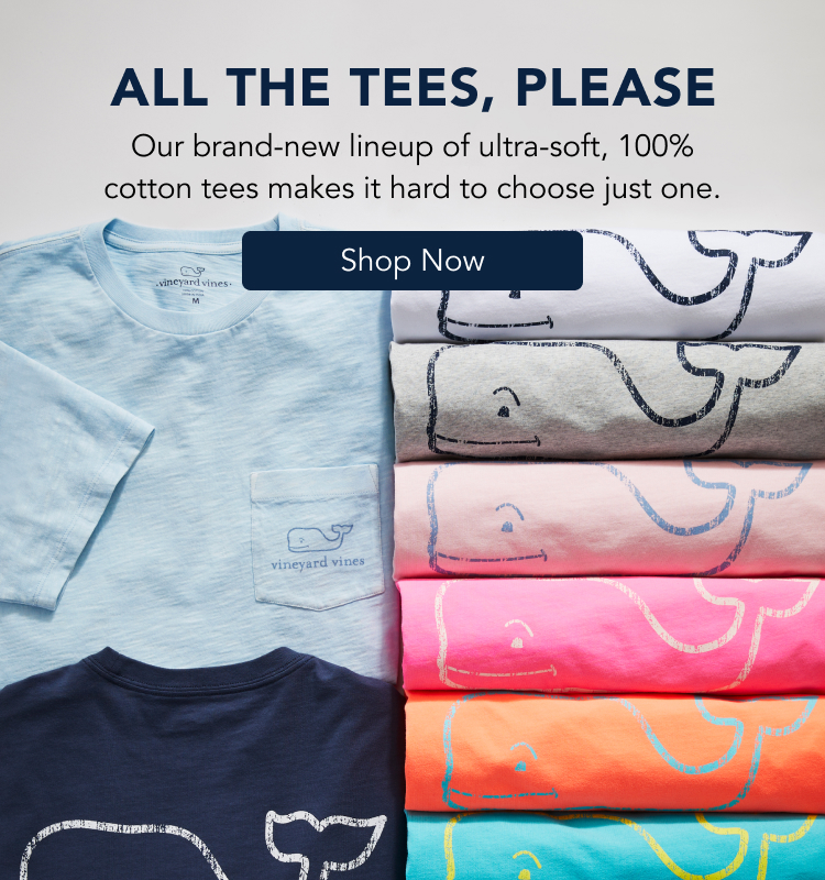 Our brand-new lineup of ultra-soft, 100% cotton tees makes it hard to choose just one.