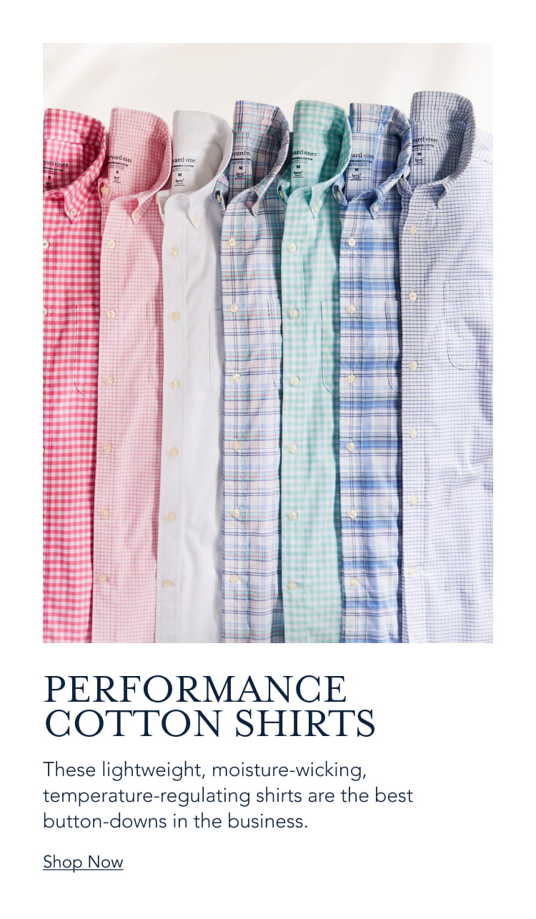 mens performance cotton button downs