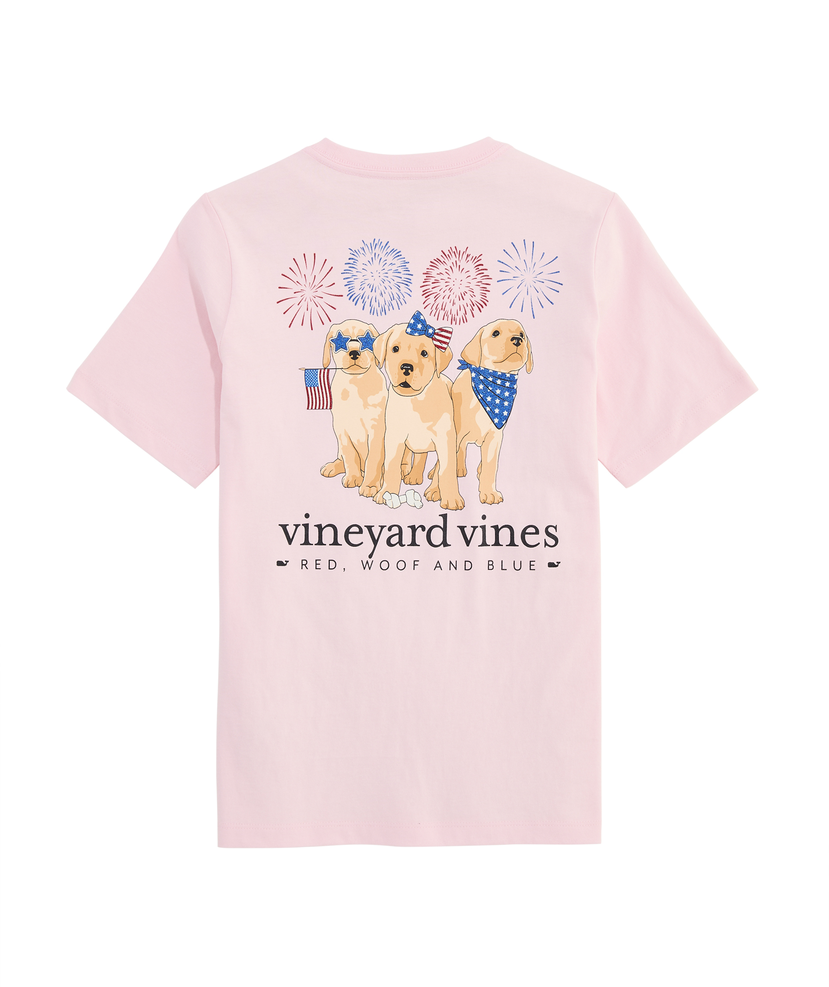 OUTLET Kids' Glitter Fourth Of July Puppies Short-Sleeve Pocket Tee