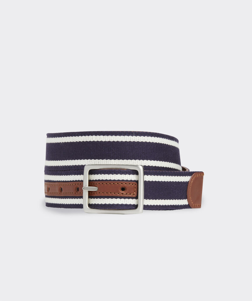 Reversible Leather Heritage Stripe Belt