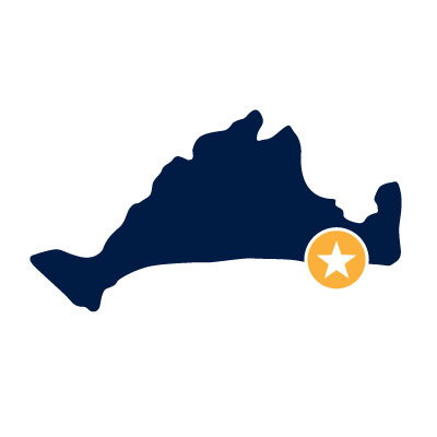 Martha's Vineyard silhouette with Katama/South Beach pin